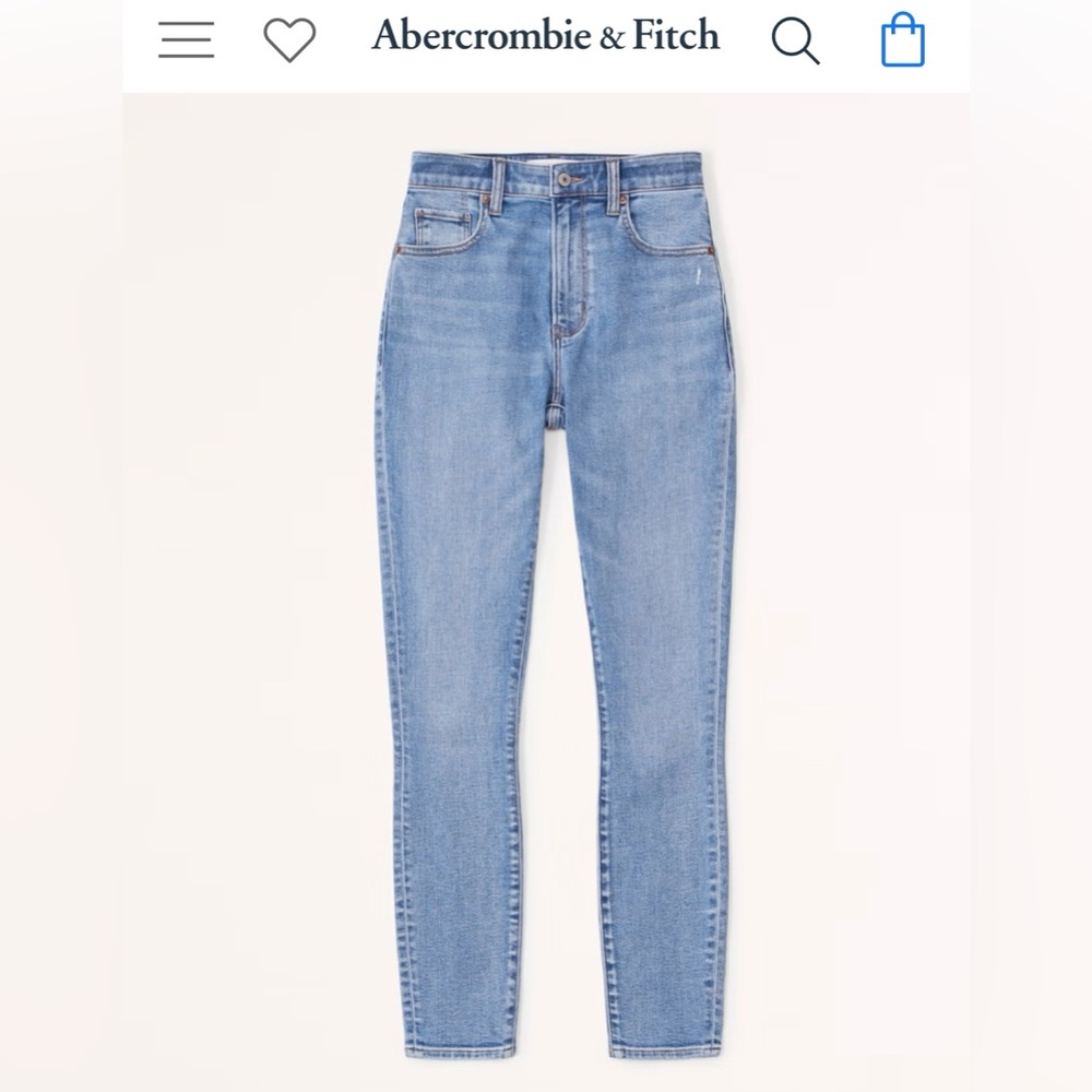 Abercrombie & Fitch High Rise Super Skinny Jeans Like New Denim Blue Jean Size 2